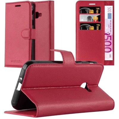 Afbeelding van Cadorabo Hoesje geschikt voor Samsung Galaxy XCover 4 / 4s in KARMIJN ROOD Beschermhoes met magnetische sluiting, standfunctie en kaartvakje Book Case Cover Etui