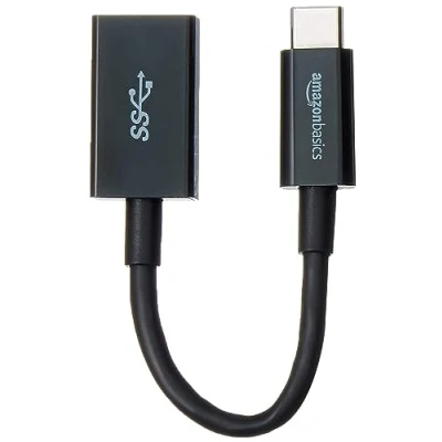 Afbeelding van Amazon Basics USB C stekker naar A bus (3.1 Gen 1) 5 Gbit/s High Speed IF gecertificeerde adapterkabel voor laptops, tablets, mobiele telefoons, zwart