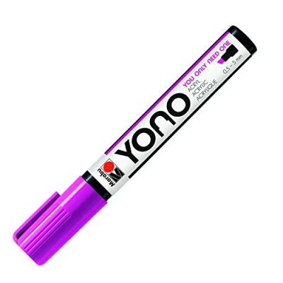 Afbeelding van Marabu 12400102014 YONO marker magenta 014 veelzijdig inzetbaar acryl met Japanse afgeschuinde punt, op waterbasis, lichtecht en waterdicht voor bijna alle ondergronden, 0,5 5 mm