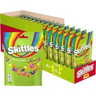 Afbeelding van Skittles Crazy Sours 15 zakken 152 gram