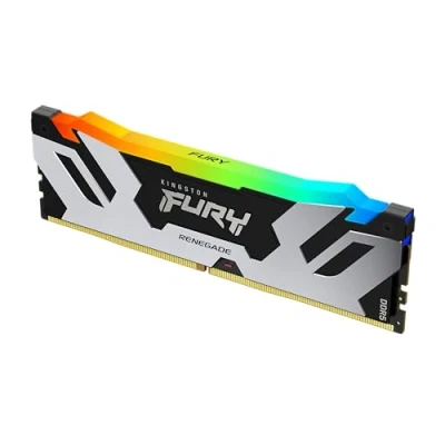 Afbeelding van Kingston D5 16GB 7200 38 Renegade RGB KFY XMP (1 x 16GB, 7200 MHz, DDR5 RAM, DIMM 288 pin), Zwart, Zilver