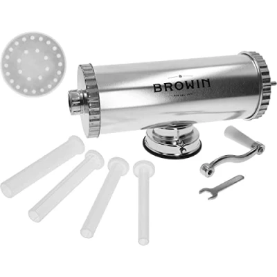 Afbeelding van BROWIN® Handmatige worstvulmachine, 311020 roestvrij staal, 2,5 kg, horizontaal, voor keuken en restaurants, worst, cevapcici cannelloni
