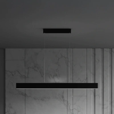 Afbeelding van Maytoni LED hanglamp Step, zwart, 118,5 cm, 3.000 K, aluminium
