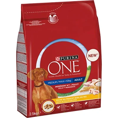 Afbeelding van 4x Purina One Medium Maxi Adult Honden droogvoer Kip 2500g