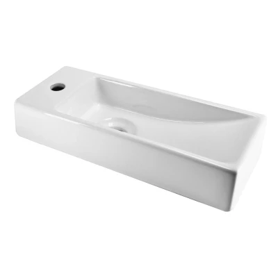 Afbeelding van Wiesbaden Trim mini fontein links 38 x 14 8 cm keramiek glans wit