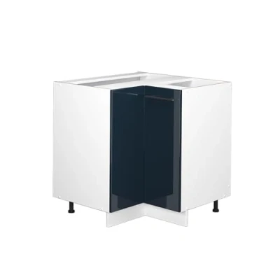 Afbeelding van Vicco Hoekkast Fame Line, Donkerblauw hoogglans/Wit, 80.5 cm zonder werkblad