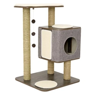 Afbeelding van Jack and Vanilla Kattenmeubel Molly 56x56x80 cm grijs