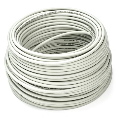 Image de Wentronic 96093 50m Cat6 S/FTP (S STP) Gris câble de réseau Câbles (50 m, Cat6, STP), Gris)