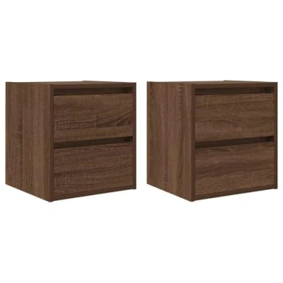 Afbeelding van vidaXL Nachtkastjes 2 st wandgemonteerd 38x34x40 cm bruin eikenkleur