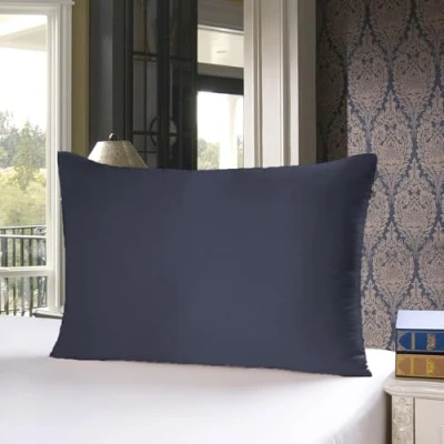 Afbeelding van Townssilk Kussensloop van 100% pure moerbeizijde 19 mm aan beide kanten, voor gezond haar en een gezonde huid, verborgen ritssluiting, draaddichtheid 600 (50 x 60 cm, blauw grijs)