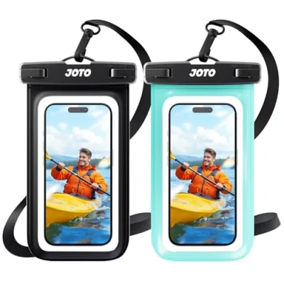 Afbeelding van JOTO 2 waterdichte case iPhone 14/13/12/11 Mini Plus Pro Max XS XR X 8 7 SE, Samsung S22 S20 FE A52, Redmi Note 11S/10S/8 Pro, IPX8 gecertificeerde telefoonhoes tot 17,78 cm Zwart +