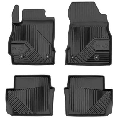 Afbeelding van M MOTOS Rubberen vloermatten voor Mazda 2 II 2007 2014 Verbeter je reiscomfort met de zwarte antislipmat Auto nr. 77 automat alle weersomstandigheden, bescherming tegen vuil