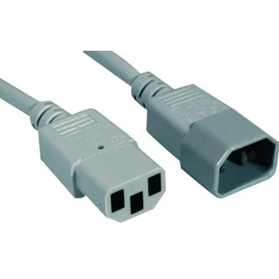 Afbeelding van Exertis Connect Verlengkabel koud apparaat, stekker apparaat naar stopcontact grijs (1.80 m), Stroomkabel