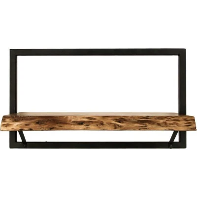 Afbeelding van HSM Collection Wandplank Levels Live Edge 56x32 cm acacia/ijzer