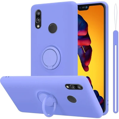 Afbeelding van Cadorabo Hoesje geschikt voor Huawei P20 LITE 2018 / NOVA 3E in LIQUID LICHT PAARS Beschermhoes van flexibel TPU silicone Case Cover met ring