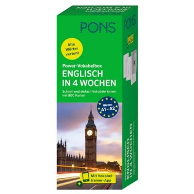 Afbeelding van PONS Power Vokabelbox Englisch: Schnell und einfach Vokabeln lernen mit 800 Karten