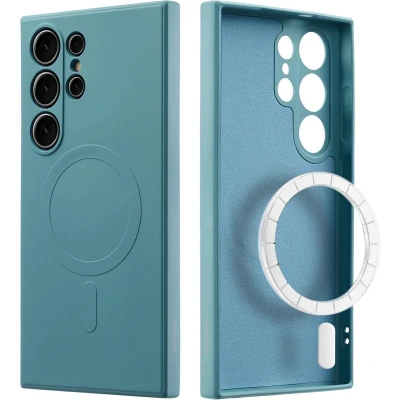 Afbeelding van imoshion Hoesje Geschikt voor Samsung Galaxy S24 Ultra Siliconen Color Backcover MagSafe groen