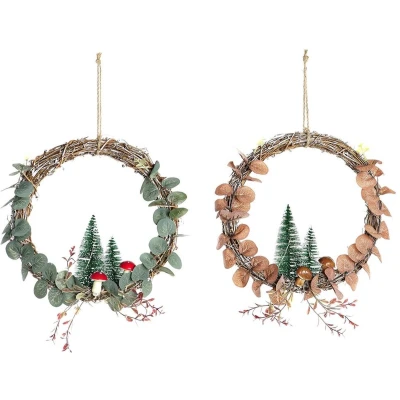 Afbeelding van Kerstversiering DKD Home Decor LED Licht Boomstructuur (2 Stuks) (30 x 2 30 cm)