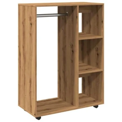 Afbeelding van Kledingkast 80x40x110 cm bewerkt hout artisanaal eikenkleur
