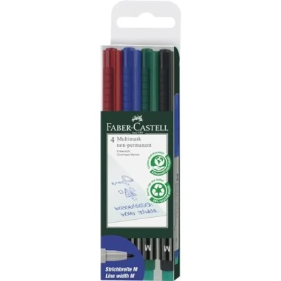 Afbeelding van Faber Castell Marker FC Multimark non perm. M 4 delig etui