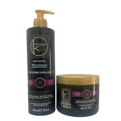 Afbeelding van Keragold Pro BOTOXINE CAPILLAIRE SERIE Sulfaatvrij 90/96% natuurlijke ingrediënten (Duo SHAMPOING 475ML + masker BOTOX 500G XL)