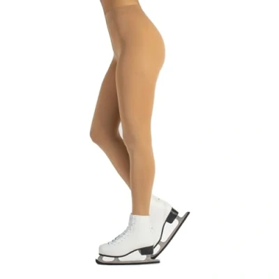 Afbeelding van CALZITALY Schaatspanty voor dames, skatingpanty, kunstschaatssokken, matte panty 80 den, rolschaatsen, ijs, gemaakt in Italië, Huid
