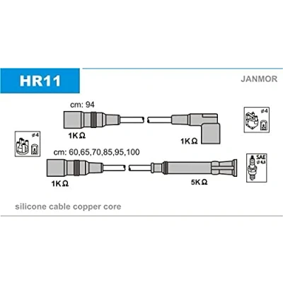 Afbeelding van JANMOR HR11 Bougiekabelset BMW: 5 Saloon, 3 Saloon