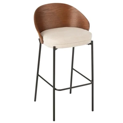 Afbeelding van J Line barstoel Lone multiplex/metaal bruin/beige