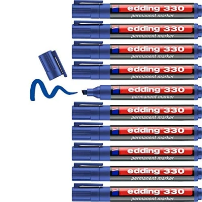 Afbeelding van Viltstift edding 330 schuin 1.5 5mm blauw
