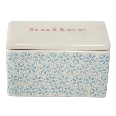 Afbeelding van Bloomingville A21106507 botervloot Patrizia keramiek blauw
