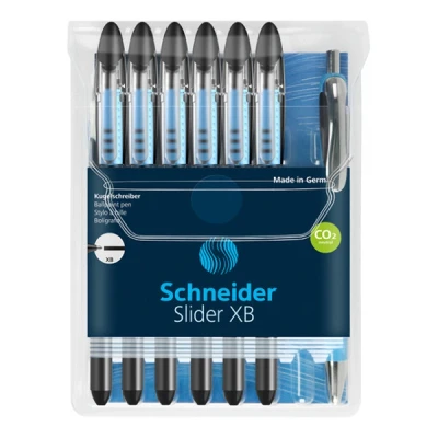 Image de Schneider Slider Basic XB stylo à bille noir (6 pièces) + Rave (1 pièce)