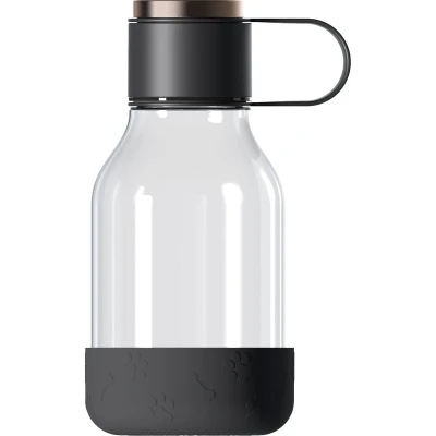 Afbeelding van Asobu Dog Bowl Bottle Tritan Zwart inhoud 1,5 liter incl. drinkbak voor de hond aan onderkant