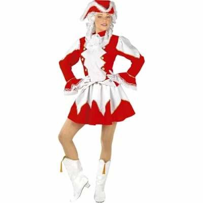 Afbeelding van Widmann Dans &amp; Entertainment Kostuum Brabantse Majorette Rood Vrouw Medium Carnavalskleding Verkleedkleding
