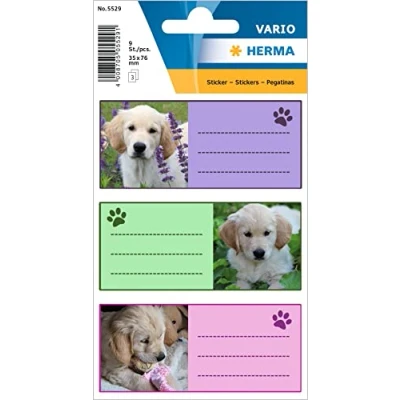 Afbeelding van HERMA 5529 stuks beuketiketten voor honden 82 x 55 mm mat papier permanent zelfklevend boeken schriften dozen huishouden kleurrijk