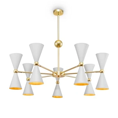 Afbeelding van Maytoni Vesper hanglamp 14 lamps wit/goud
