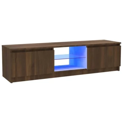 Afbeelding van vidaXL TV kast met ledlampen, bruin eiken, 120 x 30 35,5 cm