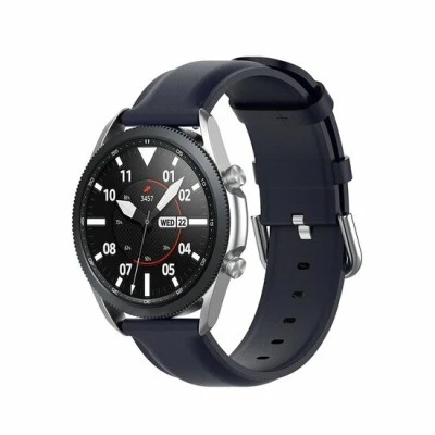 Afbeelding van Garmin Vivoactive 5 / 3 Classic leren bandje Donkerblauw