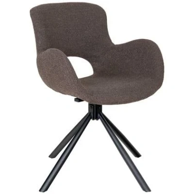 Afbeelding van Amorim Dining Chair Chair, in bouclé mushroom with swivel