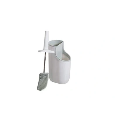 Afbeelding van Addis Toiletborstelset en opbergstation met flexibele toiletborstel van zachte siliconen lange antislip handgreep sneldrogende anti verstoppingsborstelharen voor badkamer, toilet,