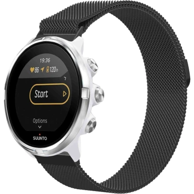 Afbeelding van iMoshion Milanees magnetisch 24 mm bandje Geschikt voor Suunto 7 / 9 (Baro) Sony Smartwatch 2 Zwart