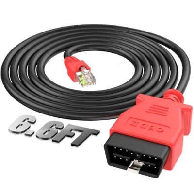 Afbeelding van Autel Enet OBD 2 kabel voor BMW F G serie codering, ethernet naar II OBDII, compatibel met E SYS ICOM ISTA+ software, verborgen programmering/update functie, m