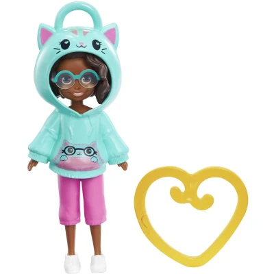Afbeelding van Polly Pocket Hoodie Buddy Katje Mattel 7.5 cm groot Speelfiguur met clipje Verzamel ze allemaal