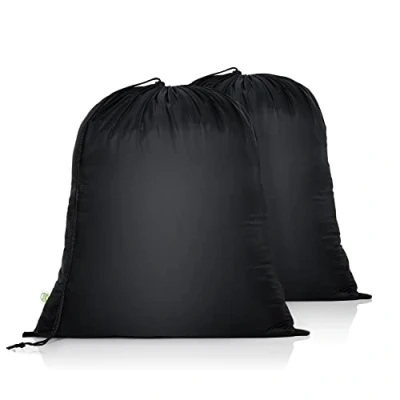 Afbeelding van OTraki Trekkoord Waszakken 2 Pack 20 x 24 inch Reizen Vuile Kleding Organizer Scheur Bestand Opvouwbare Opbergtas Herbruikbare voor Speelgoed Camping Vakantie Student Dorm College Appartement
