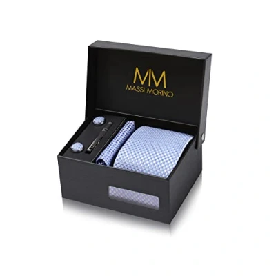 Afbeelding van Massi Morino SET Stropdas, Heren, Maat: One Size, Hellblau