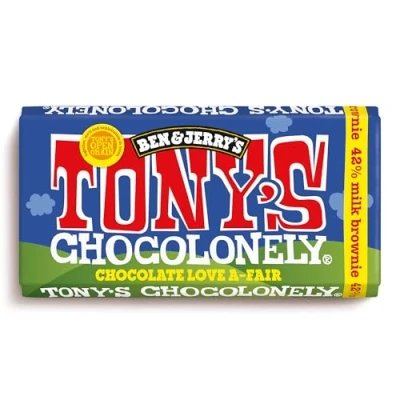 Afbeelding van Tony&#039;s Chocolonely Chocolate Love A Fair Brownie Chocoladereep met zwarte melk, 180 g