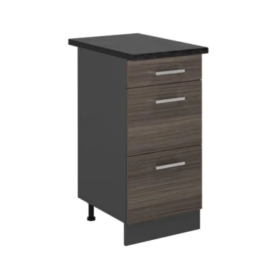 Afbeelding van Vicco Keukenonderkast R Line, Edel grijs/Antraciet, 40 cm met laden, WB Antraciet