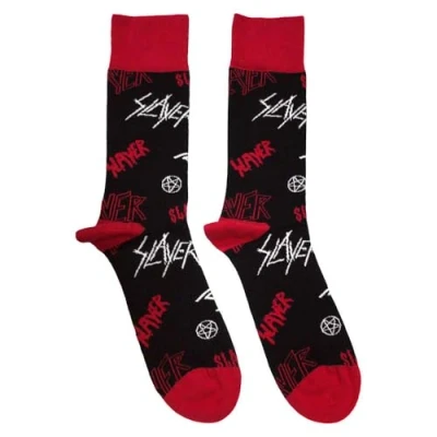 Afbeelding van Rock Off officially licensed products Slayer Band sokken met logo, maat UK 7 11, zwart, M, zwart.