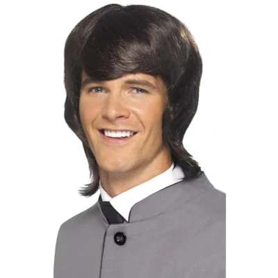 Afbeelding van Jaren 60 mod pruik man bruin
