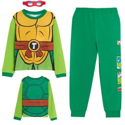 Afbeelding van Teenage Mutant Ninja Turtles Pyjama voor jongens met omkeerbaar masker, cadeau Leonardo Raphael, Groen