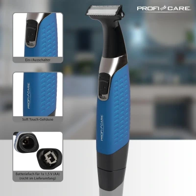 Afbeelding van ProfiCare BHT 3074 Detailtrimmer Neus en oorhaartrimmer Blauw, Zwart
